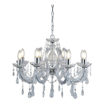 Searchlight 399-8 - Kristallkrona med kedja MARIE 8xE14/40W/230V