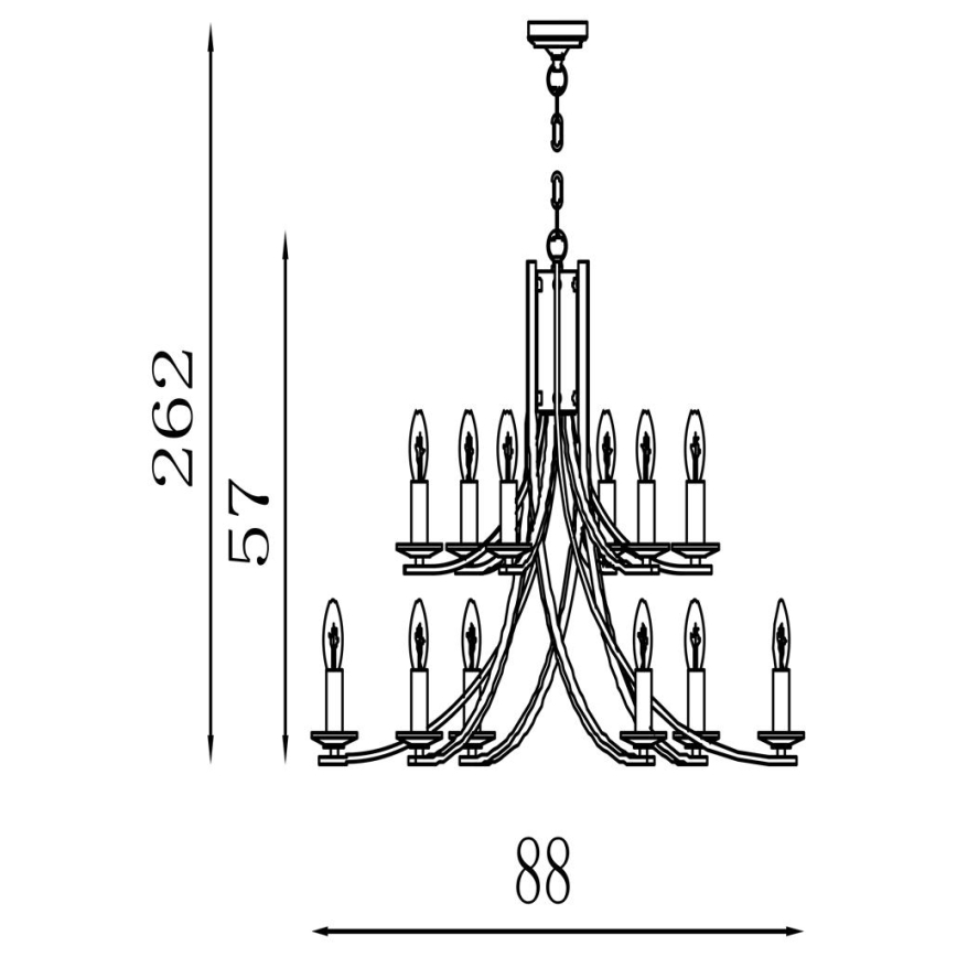 Searchlight - Kedjeupphängd ljuskrona ASCONA 12xE14/60W/230V