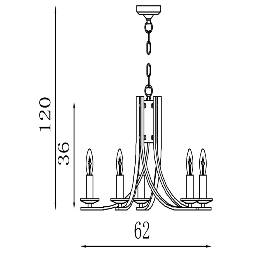 Searchlight - Ljuskrona med kedja ASCONA 5xE14/60W/230V
