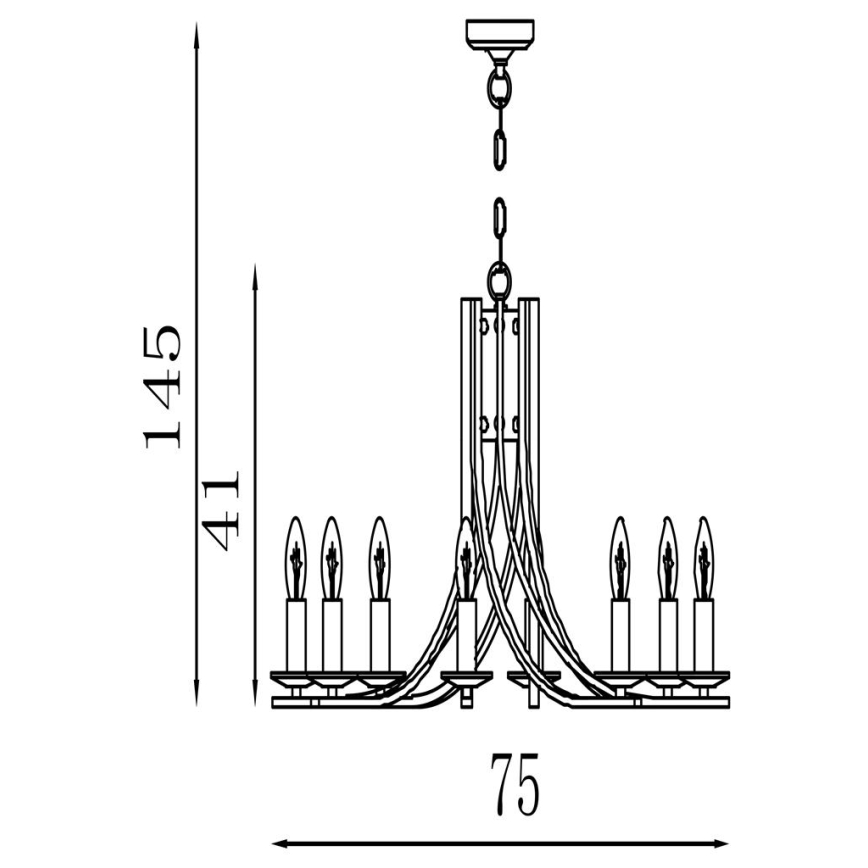 Searchlight - Kedjeupphängd ljuskrona ASCONA 8xE14/60W/230V