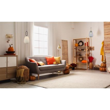 Searchlight - Ljuskrona med upphängningsrem ELIXIR 1xE27/60W/230V vit