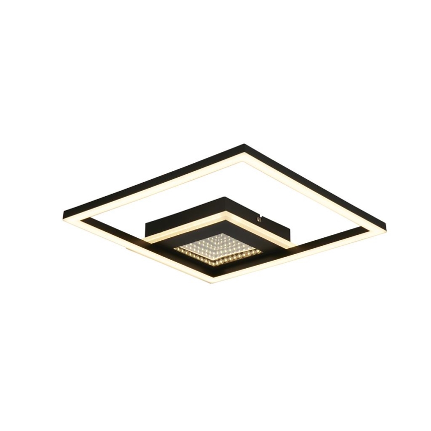 Searchlight - Dimmbar LED-taklampa QUADRATE LED/24W/230V 36x36 cm svart