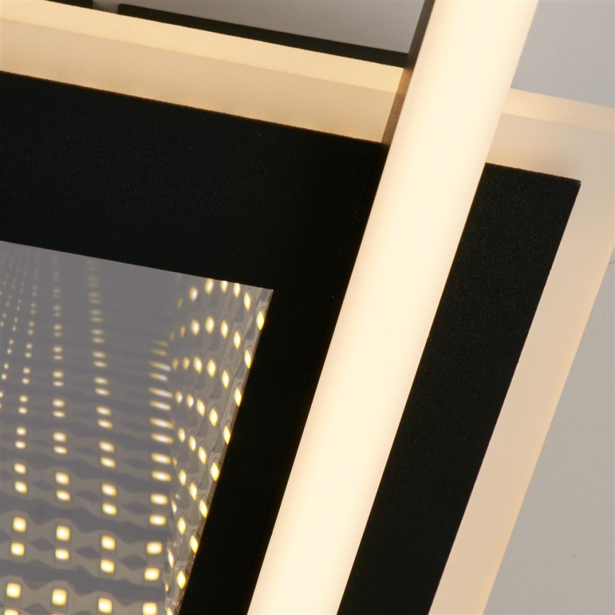 Searchlight - Dimmbar LED-taklampa QUADRATE LED/24W/230V 36x36 cm svart