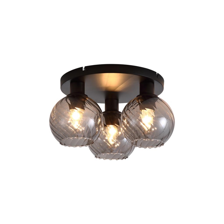 Searchlight - Taklampa RADIANCE 3xE27/60W/230V Ø 37,5 cm svart
