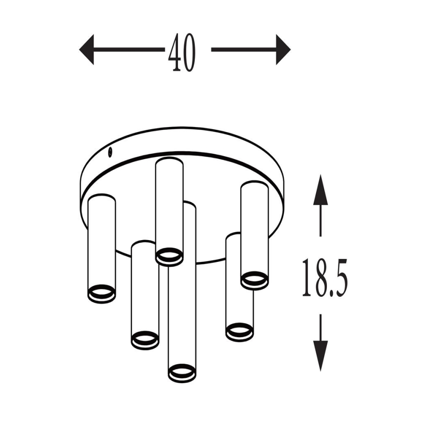 Searchlight - Taklampa TUBES 6xGU10/10W/230V Ø 40 cm