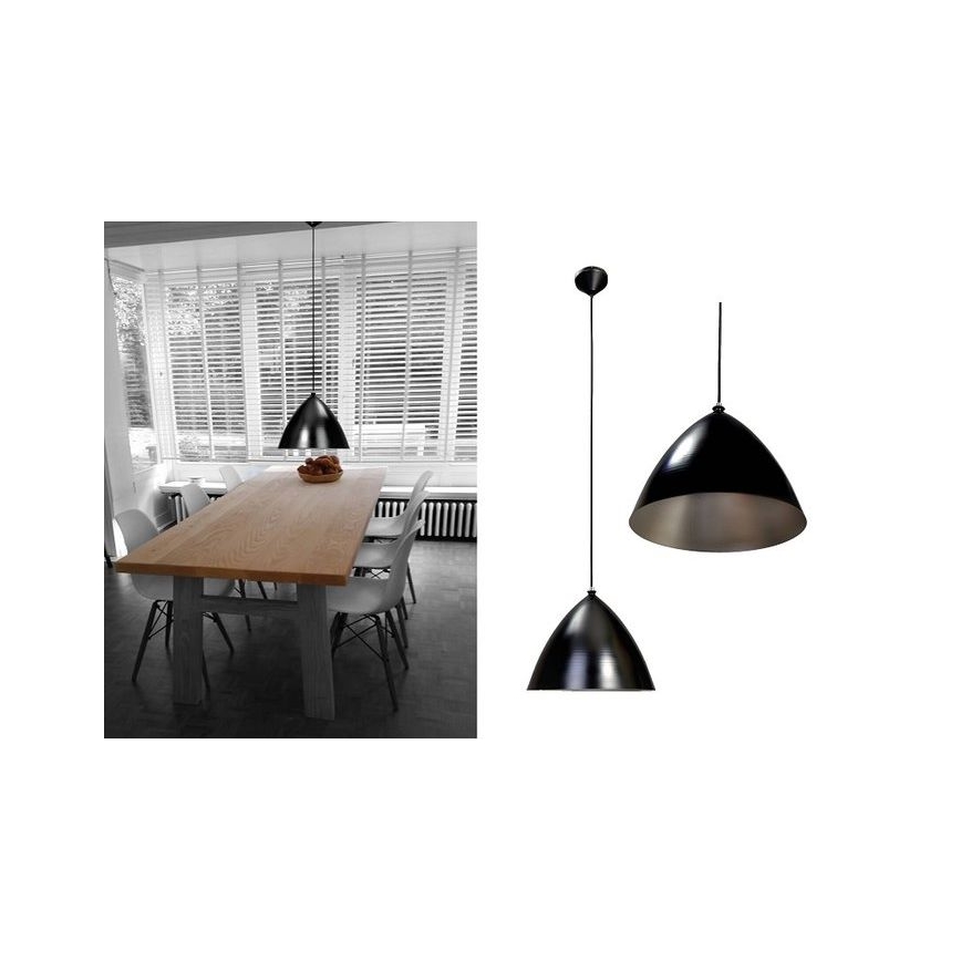 Searchlight  - Ljuskrona med textilsladd 1xE27/60W/230V svart