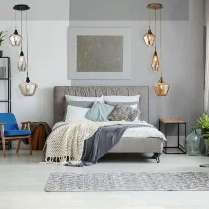 Searchlight - Ljuskrona med upphängningsrem MIA 3xE27/60W/230V mässing