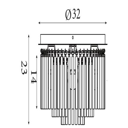 Searchlight - Taklampa SWIZZLE 5xE14/60W/230V Ø 32 cm guld