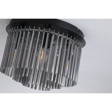 Searchlight - Taklampa SWIZZLE 5xE14/60W/230V Ø 32 cm rökfärgad