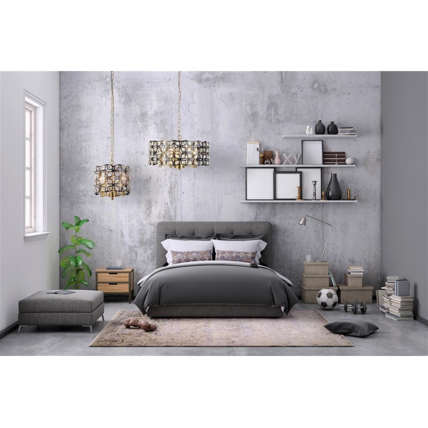 Searchlight - Ljuskrona på kedja IRIS 5xE14/60W/230V diameter 48 cm mässing