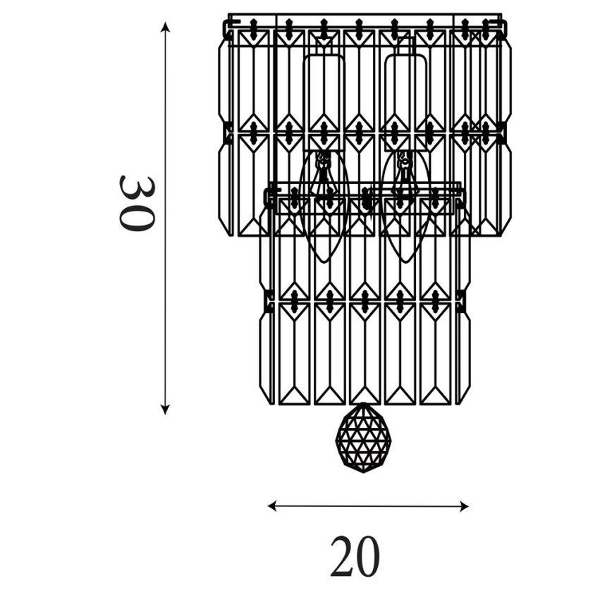 Searchlight - Badrumsvägglampa EMPIRE 2xE14/7W/230V IP44