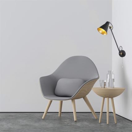 Searchlight 6302BK - Vägglampa STAB 1xE27/10W/230V