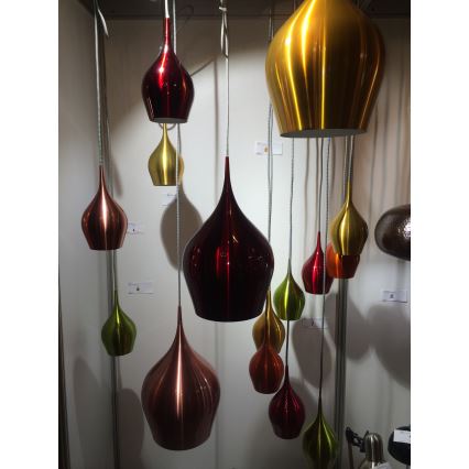 Searchlight - Ljuskrona med textilsladd VIBRANT 1xE14/60W/230V röd