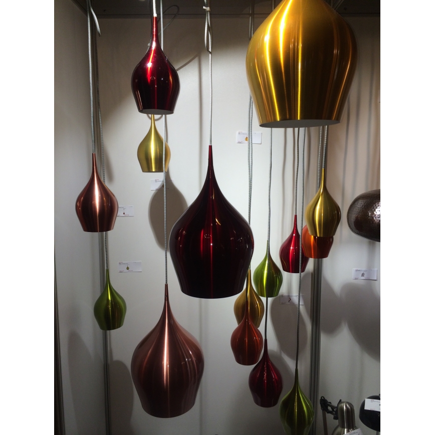 Searchlight - Ljuskrona med textilsladd VIBRANT 1xE14/60W/230V röd