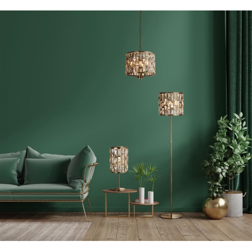 Searchlight - Ljuskrona på kedja BIJOU 3xE14/60W/230V diameter 38 cm mässing