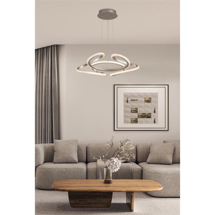 Searchlight - Dimmbar LED-pendel på kabel DOODLE LED/40W/230V mässing