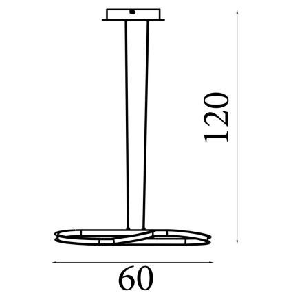 Searchlight - Dimmbar LED-pendel på kabel DOODLE LED/40W/230V mässing