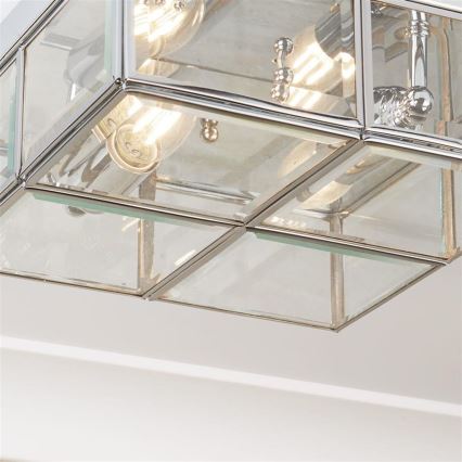 Searchlight - Taklampa FLUSH 2xE14/40W/230V skinande krom