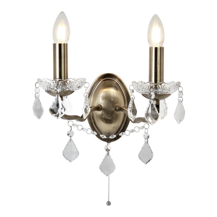 Searchlight 8732-2AB - Kristall Vägglampa PARIS 2xE14/40W/230V