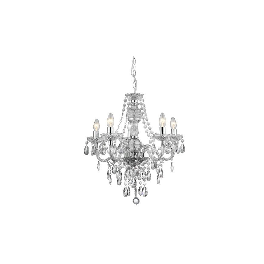 Searchlight 8885-5CL - Ljuskrona med kedja MARIE 5xE14/40W/230V