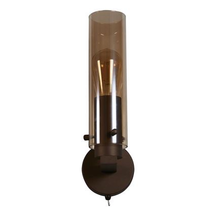 Searchlight - Vägglampa SWEDEN 1xE27/60W/230V brun/rökfärgad