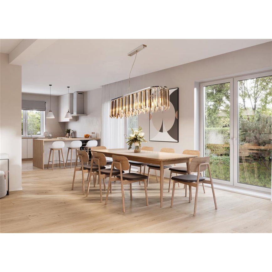 Searchlight 9838-8CC - Ljuskrona med snöre CLARISSA 8xE14/40W/230V