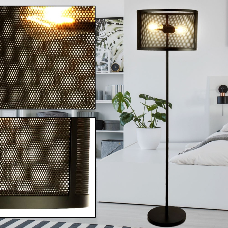 Searchlight EU2832-2BK - Golvlampa FISHNET 2xE27/60W/230V svart