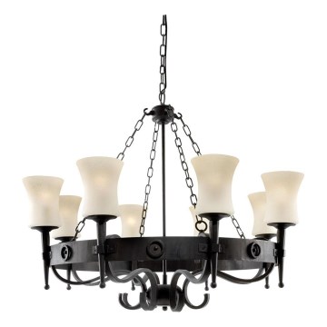 Searchlight - Ljuskrona med kedja CARTWHEEL 8xE27/60W/230V svart