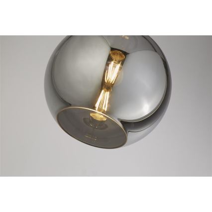 Searchlight - Ljuskrona med snöre kula 1xE27/60W/230V svart