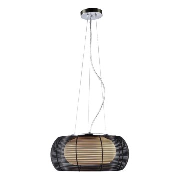 Searchlight - Ljuskrona med textilsladd 2xE27/60W/230V diameter 40 cm svart