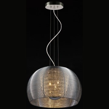 Searchlight - Ljuskrona med textilsladd 3xE14/40W/230V diameter 35 cm rökig