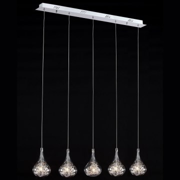 Searchlight - Ljuskrona med textilsladd 5xG4/20W/230V