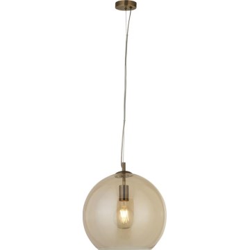 Searchlight - Ljuskrona med textilsladd BALLS 1xE27/60W/230V mässing