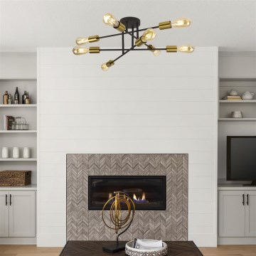 Searchlight - Surface-mounted ljuskrona ARMSTRONG 8xE27/60W/230V mässing