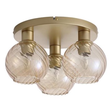 Searchlight - Taklampa RADIANCE 3xE27/60W/230V Ø 37,5 cm guld