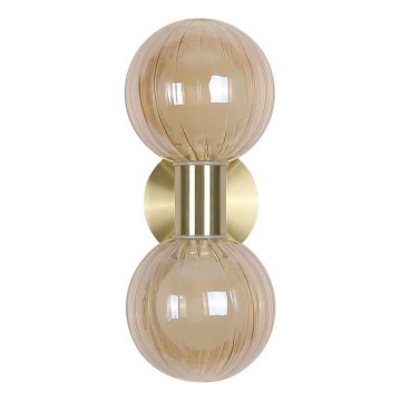 Searchlight - Vägglampa LUMINSPHERE 2xG9/7W/230V mässing