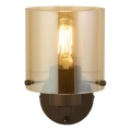 Searchlight - Vägglampa SWEDEN 1xE27/60W/230V brun/rökfärgad