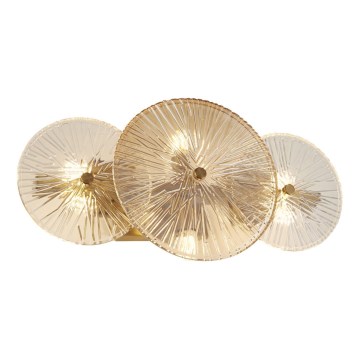 Searchlight - Vägglampa WAGON WHEEL 6xG9/33W/230V mässing