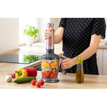 Sencor - Stavmixer 4-i-1 1200W/230V rostfritt stål/roséguld