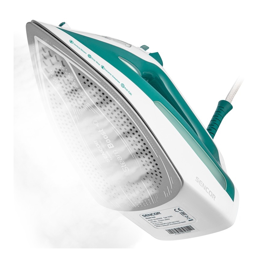 Sencor - Ångstrykjärn 2600W/230V turkos/vit