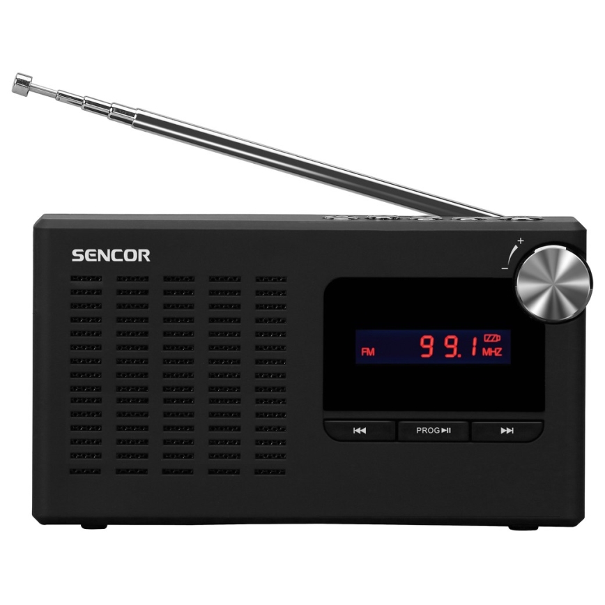 Sencor - Bärbar PLL FM-radio 5W 800 mAh 3,7V USB och MicroSD