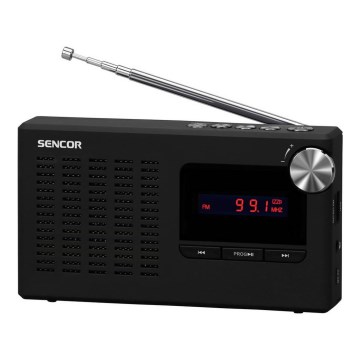 Sencor - Bärbar PLL FM-radio 5W 800 mAh 3,7V USB och MicroSD