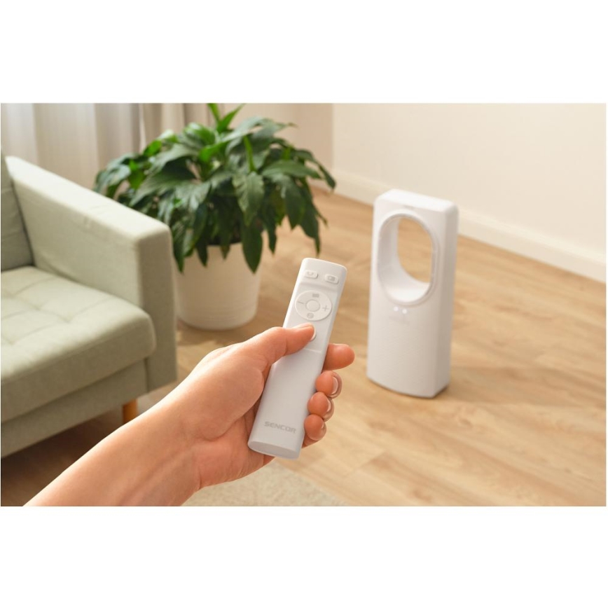 Sencor - Bladfri golvfläktar 50W/230V vit + fjärrkontroll