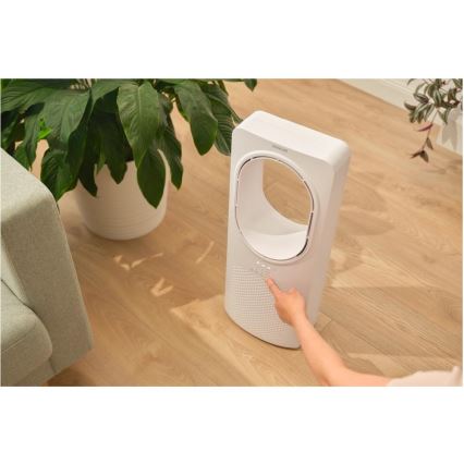 Sencor - Bladfri golvfläktar 50W/230V vit + fjärrkontroll