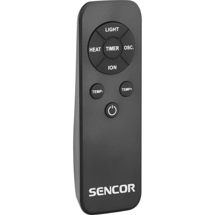 Sencor - Bladlös tornfläkt med keramisk värme 1200/2000 W/230 V, antracit + fjärrkontroll