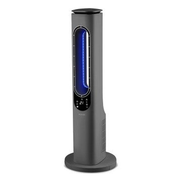 Sencor - Bladlös tornfläkt med keramiskt värmeelement 1200/2000W/230V antracit + fjärrkontroll