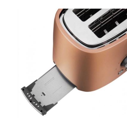 Sencor - Brödrost för 2 skivor med integrerad grill, 1000W/230V, kopparfärgad