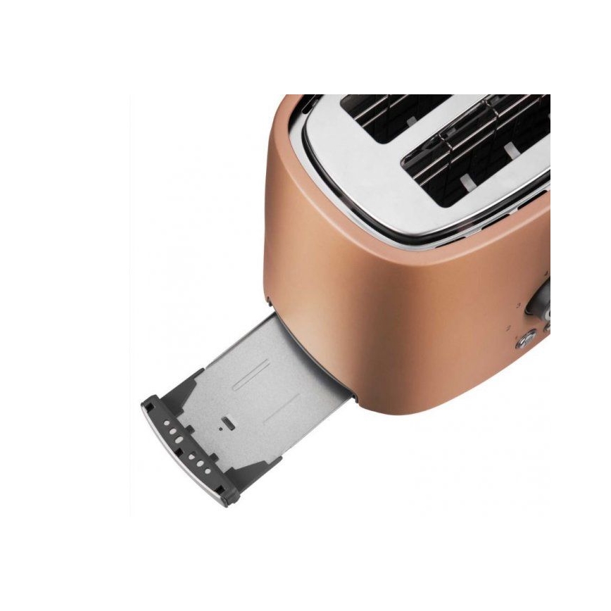 Sencor - Brödrost för 2 skivor med integrerad grill, 1000W/230V, kopparfärgad