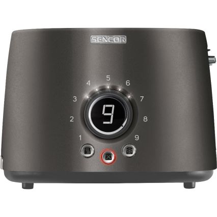 Sencor - Brödrost för 2 skivor med värmegaller 1000W/230V antracit