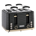 Sencor - Brödrost för fyra skivor 1600W/230V svart/beige